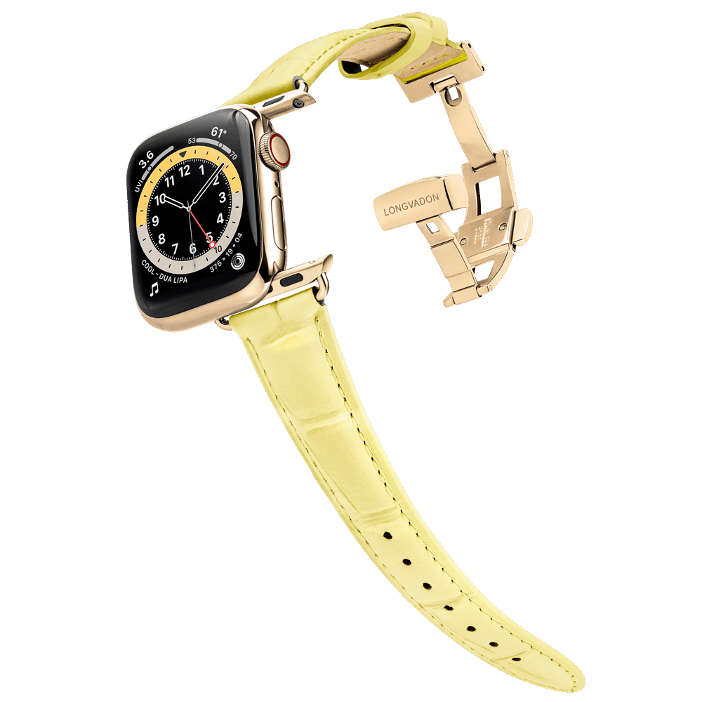 Damen Caiman Zitrone mit Gold