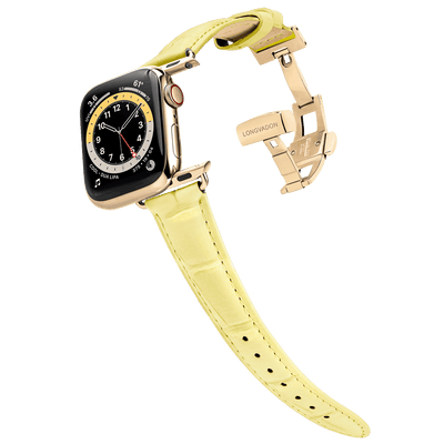 Damen Caiman Zitrone mit Gold