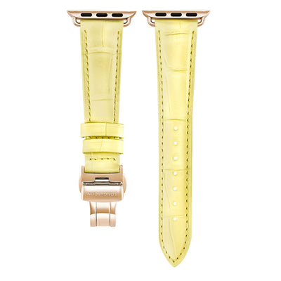 Damen Caiman Zitrone mit Gold