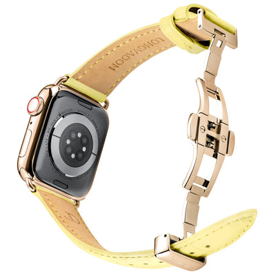 Damen Caiman Zitrone mit Gold