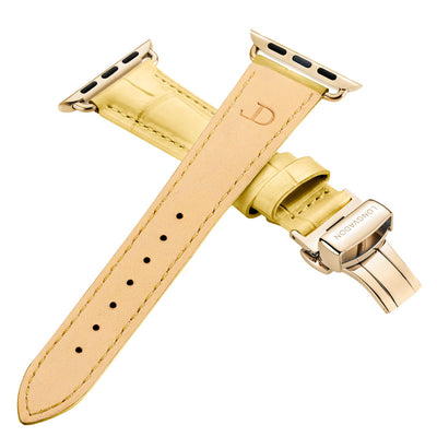 Damen Caiman Zitrone mit Gold