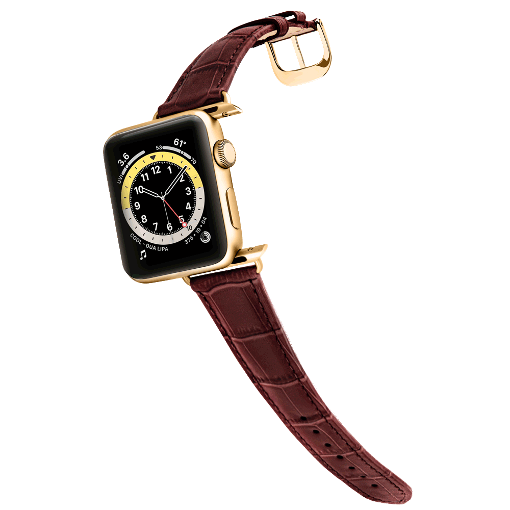 Damen Caiman Lite Mahagoni-Braun mit Gold
