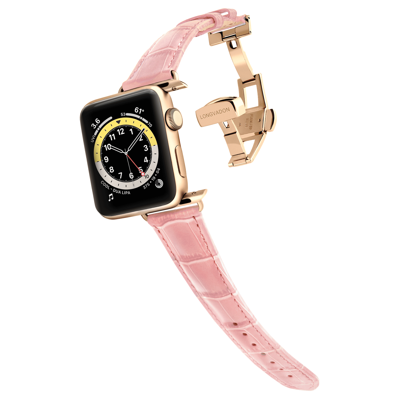 Damen Caiman Hochglanz-Rosa mit Gold