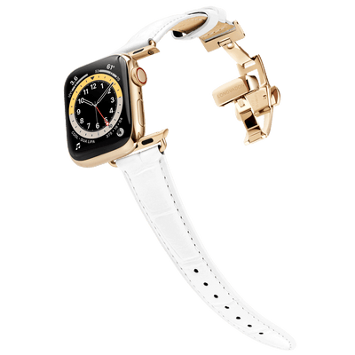 Damen Caiman Schneeweiß mit Gold