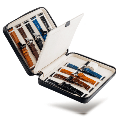 Mitternachtsschwarzes Nappaleder Reise-Etui