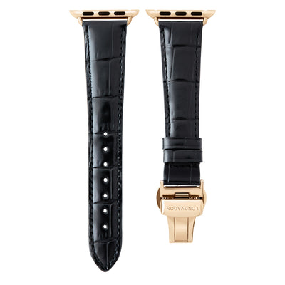 Damen Caiman Mitternachtsschwarz mit Gold