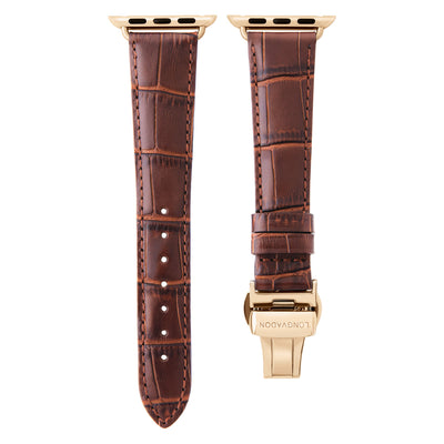 Damen Caiman Mahagoni-Braun mit Gold