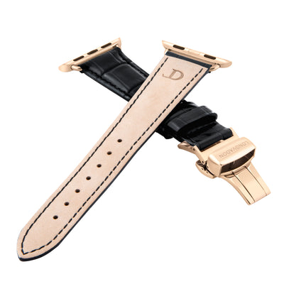 Damen Caiman Mitternachtsschwarz mit Gold