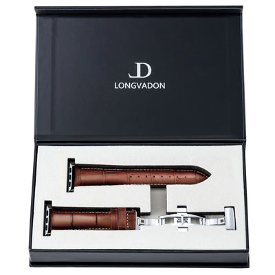 Herren Caiman Mahagoni-Braun mit Silber / Kontrastnaht