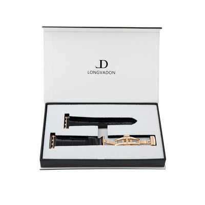 Damen Caiman Mitternachtsschwarz mit Gold