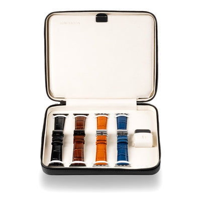 Mitternachtsschwarzes Nappaleder Reise-Etui