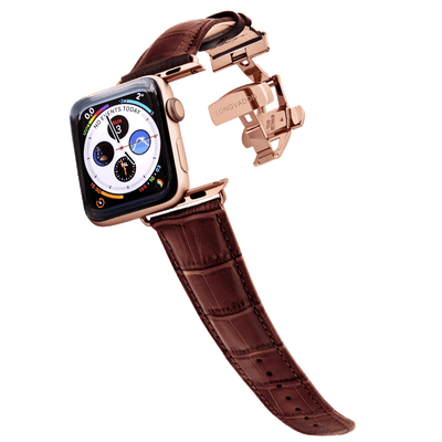 Herren Caiman-Serie Uhrenbänder (Roségold) ⌚
