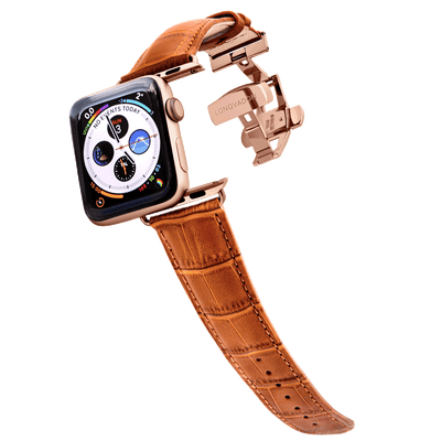 Herren Caiman-Serie Uhrenbänder (Roségold) ⌚