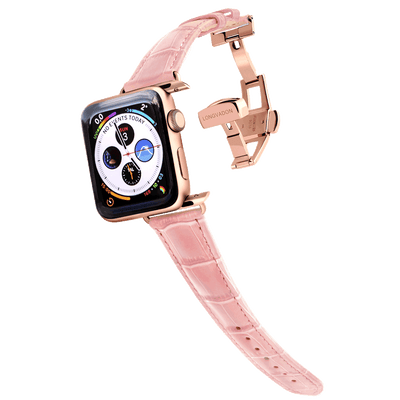 Damen Caiman Hochglanz-Rosa mit Roségold