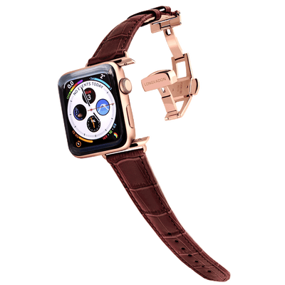 Damen Caiman Mahagoni-Braun mit Roségold