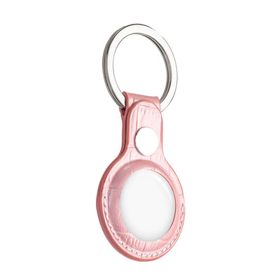Hochglanz-Rosa Caiman-Serie AirTag Case - Schlüsselring