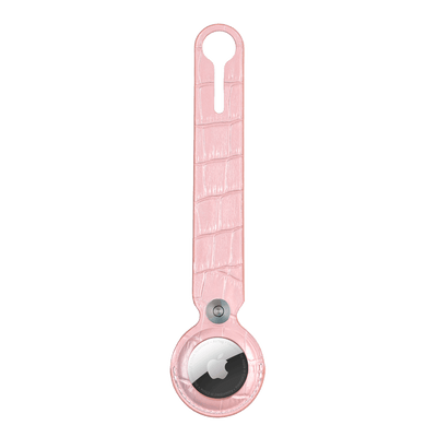 Hochglanz-Rosa Caiman-Serie AirTag Case - Schlaufenband