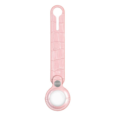 Hochglanz-Rosa Caiman-Serie AirTag Case - Schlaufenband