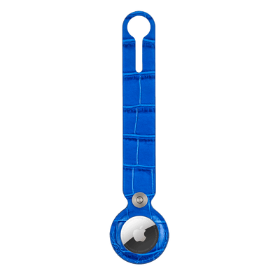 Mediterran-blaues Caiman-Serie AirTag Case - Schlaufenband