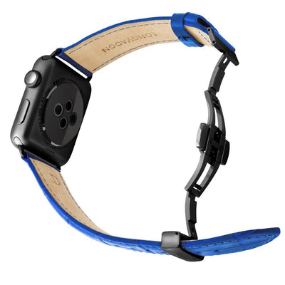 Herren Caiman Mediterran-Blau mit Schwarz