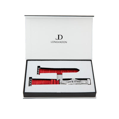 Damen Caiman Purpurrot mit Silber