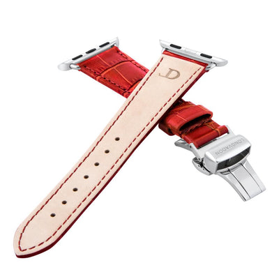 Damen Caiman Purpurrot mit Silber