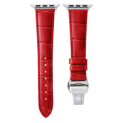 Damen Caiman Purpurrot mit Silber