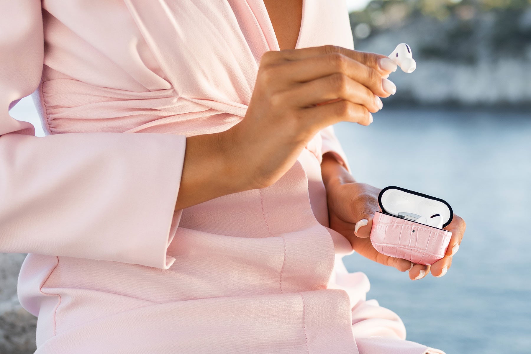 Echtleder Airpods Etui – Caiman-Serie