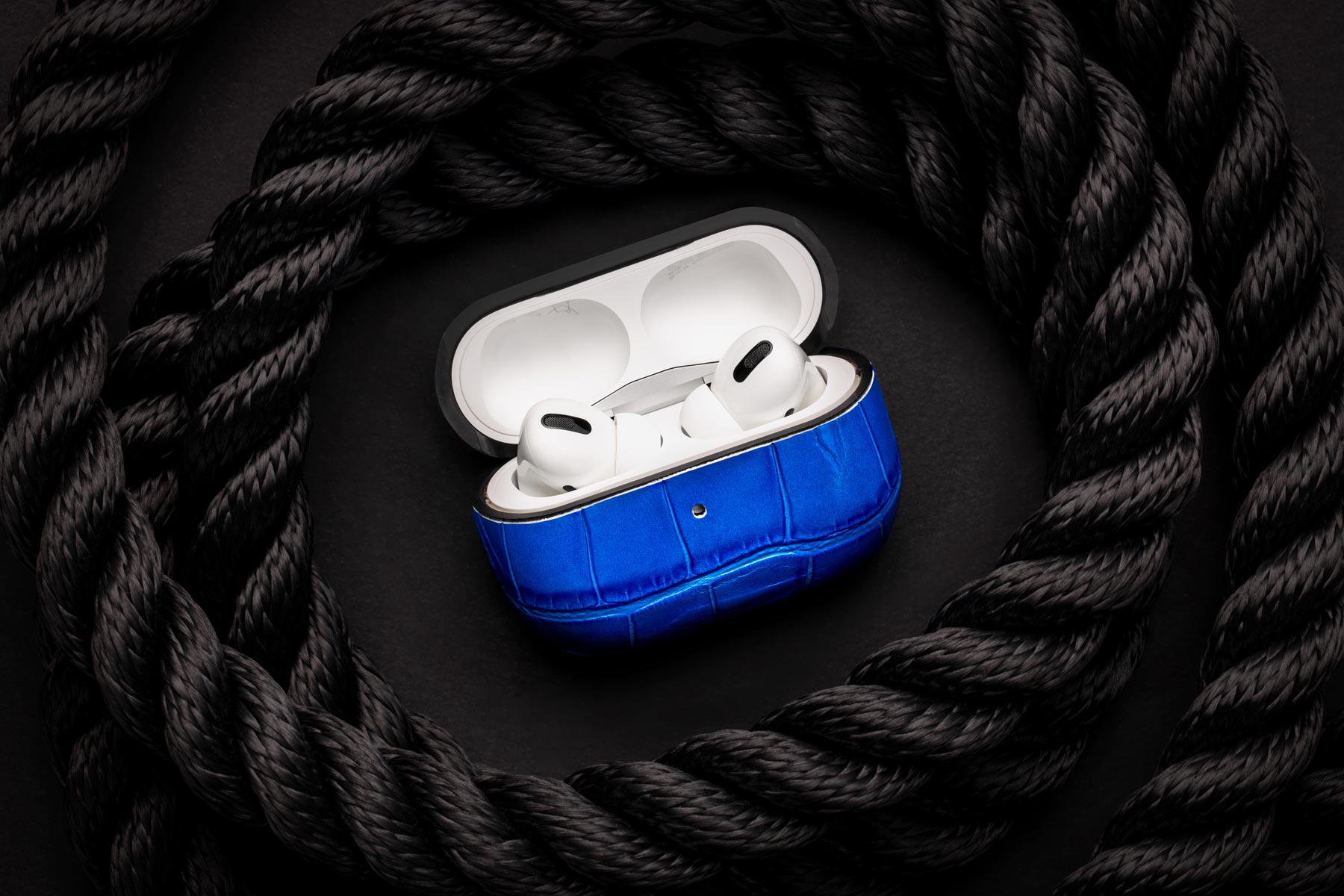 Mediterran-blaues Caiman-Serie Airpods Pro Etui
